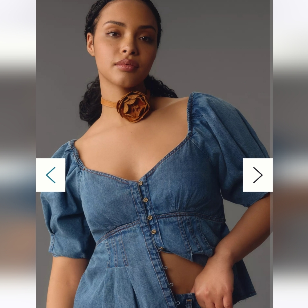 Pilcro Short-Sleeve Flouncy Babydoll Top